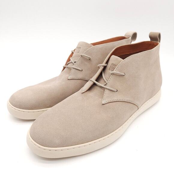 Fitflop (Mens Size 13) Zackery‎ Sesami Tan Suede Lace Up Chukka Boot Bootie New - Picture 1 of 9